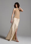 SOFT TAFFETA FAUX WRAP SKIRT