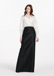 TAFFETA BLOUSE WITH CRYSTAL PEONY