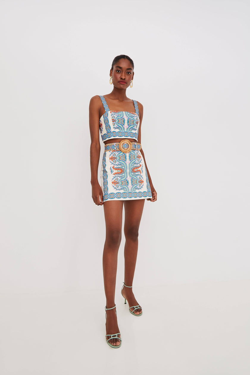 BLAZE MINI SKIRT IN CYPRESS EGRET