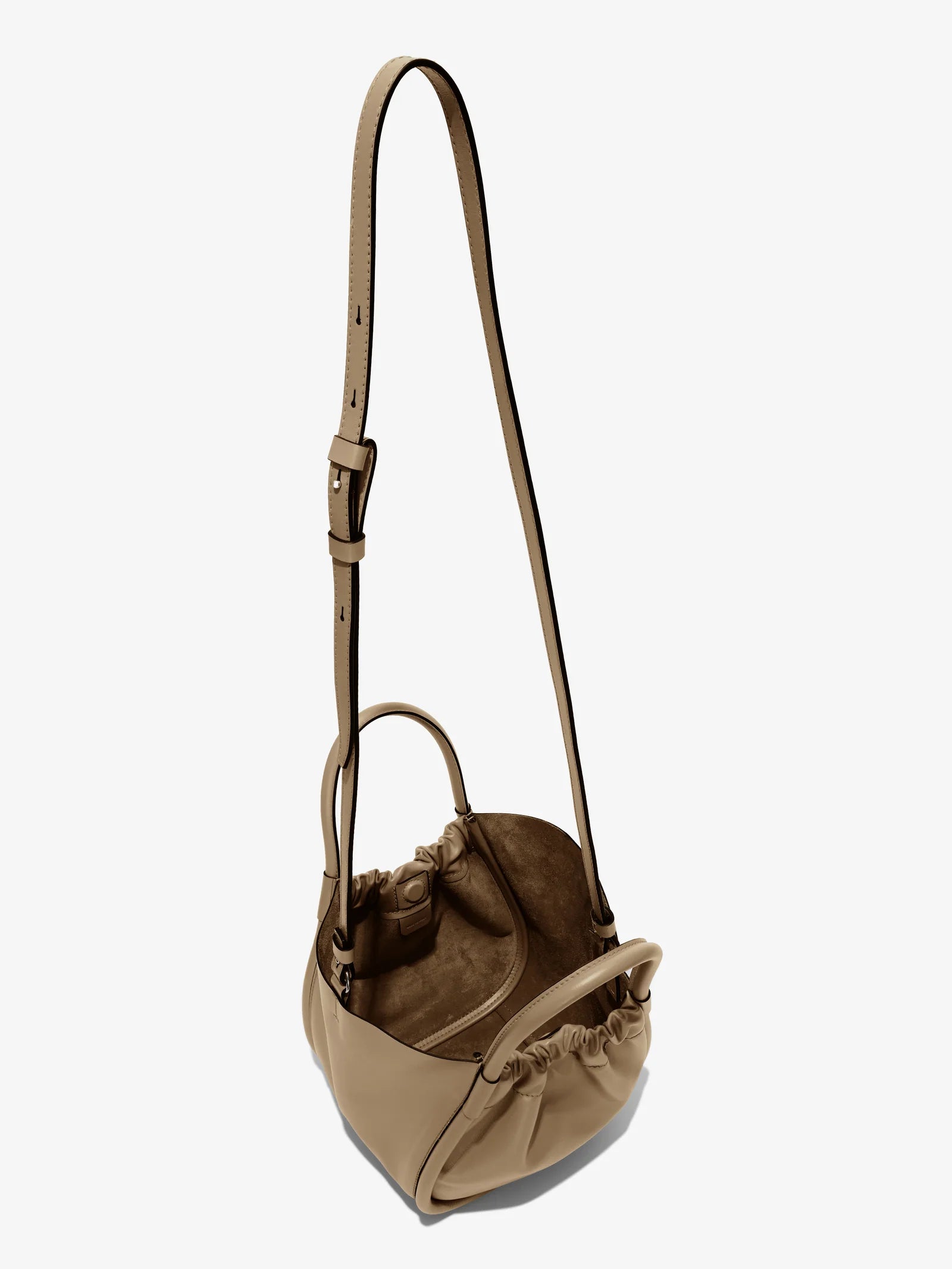 SMALL RUCHED CROSSBODY TOTE