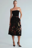 ALBA MIDI SKIRT IN MEADOWS BLACK
