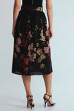 ALBA MIDI SKIRT IN MEADOWS BLACK