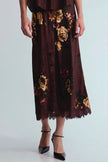 LOU SKIRT IN ARIANA FLORA MERLOT