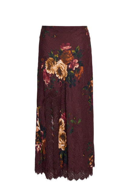 LOU SKIRT IN ARIANA FLORA MERLOT
