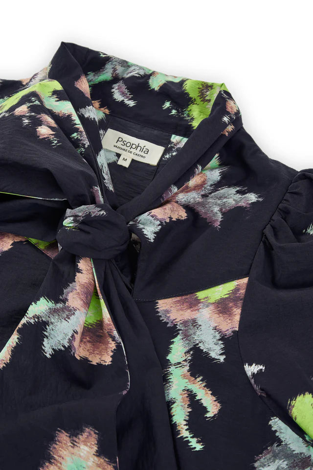 INDIAN FLOWER JULIET SLEEVE DRESS