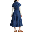 BELTED TIERED DENIM SHIRTDRESS