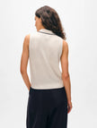 CASHMERE CABLE SLEEVELESS POLO