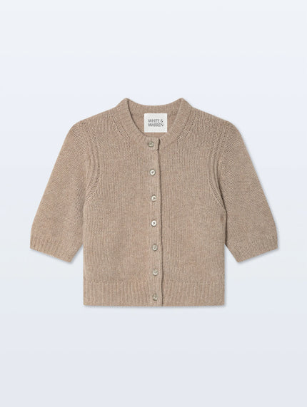 CASHMERE SHORT SLEEVE CARDIGAN