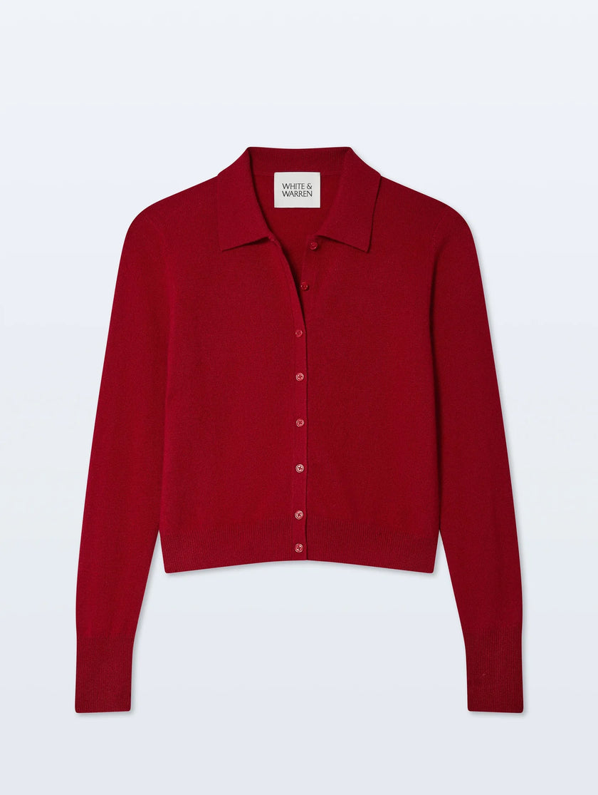 CASHMERE COLLARED CARDIGAN
