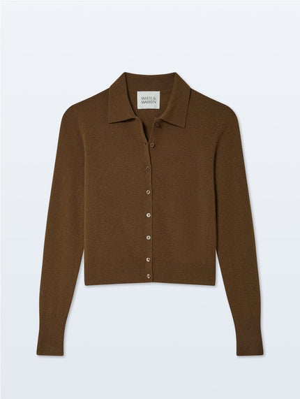 CASHMERE COLLARED CARDIGAN