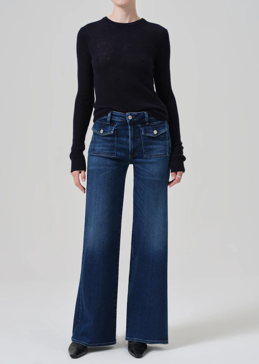RAVEN PATCH POCKET WIDE LEG JEAN