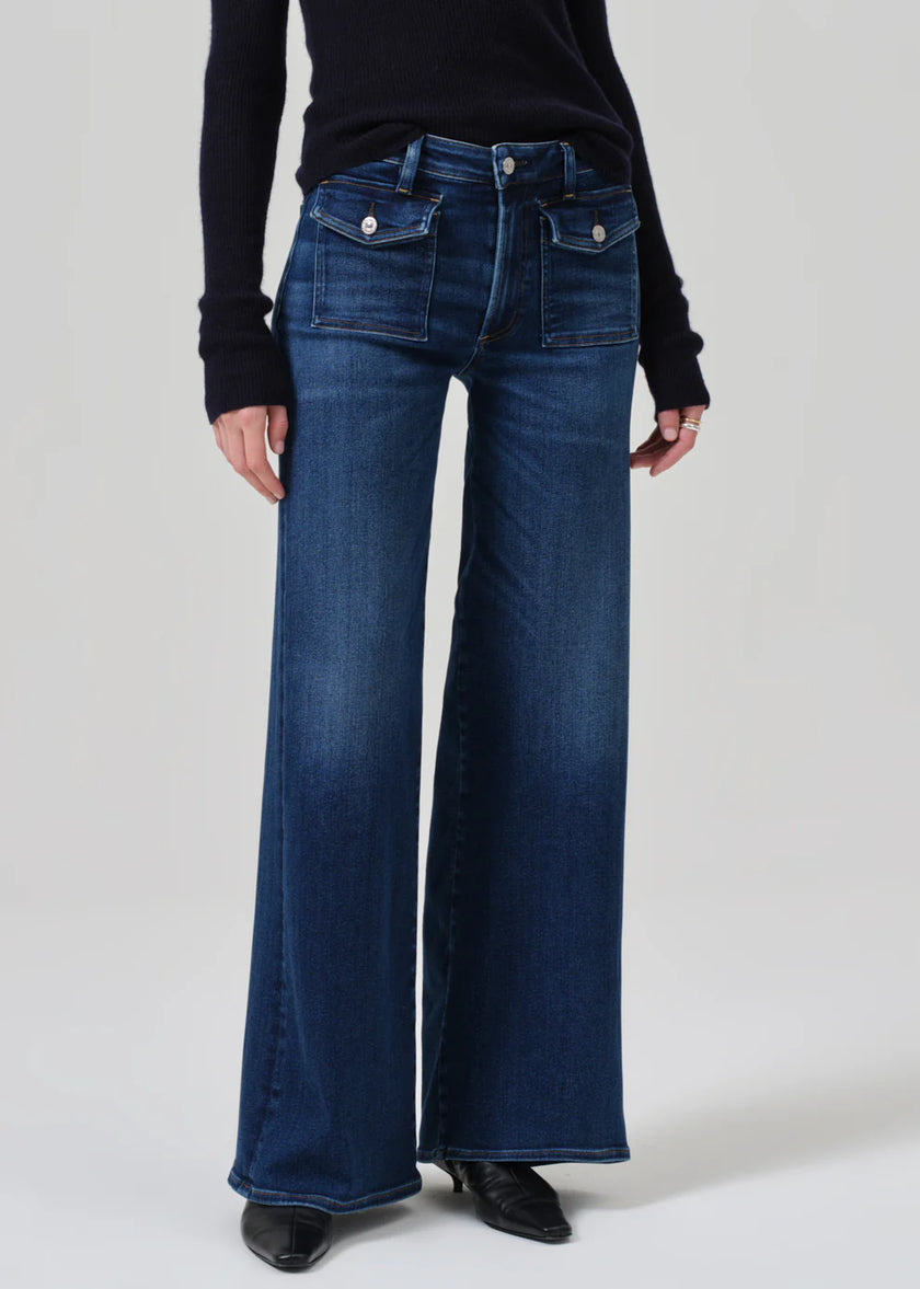 RAVEN PATCH POCKET WIDE LEG JEAN