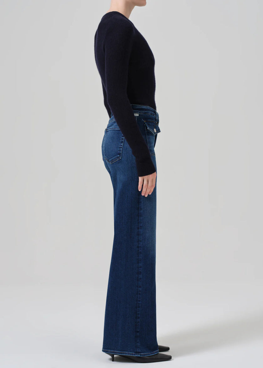 RAVEN PATCH POCKET WIDE LEG JEAN