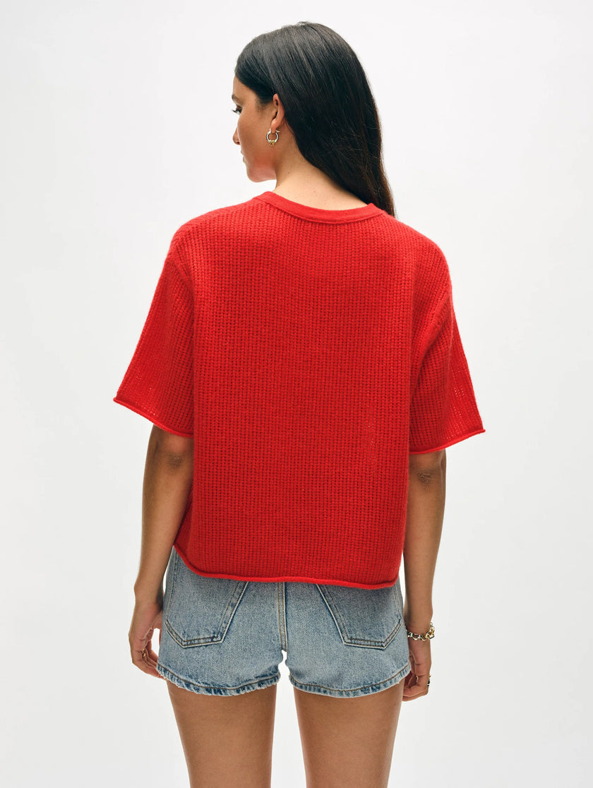 CASHMERE WAFFLE MESH TEE