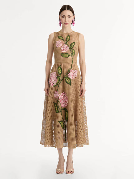 PORCELAIN FLOWER LATTICE DRESS