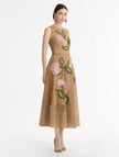 PORCELAIN FLOWER LATTICE DRESS