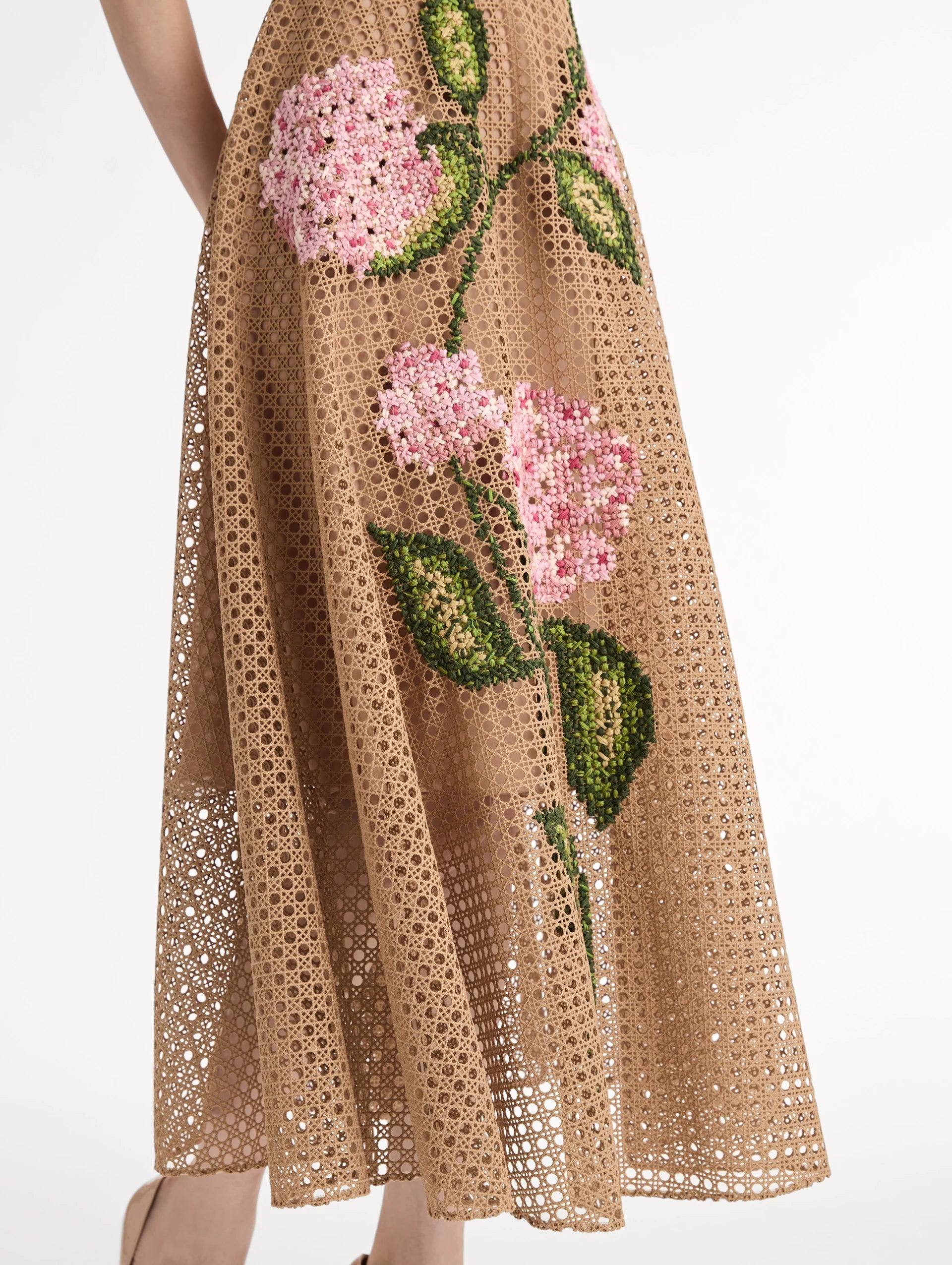PORCELAIN FLOWER LATTICE DRESS