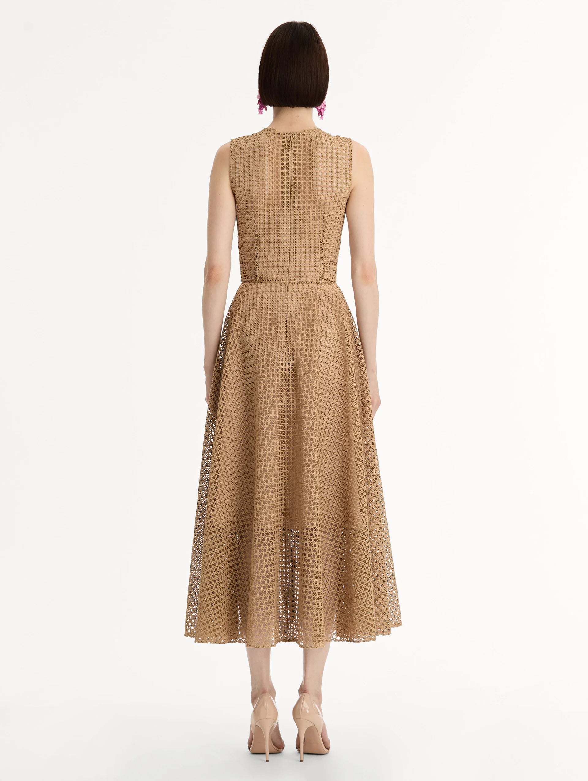 PORCELAIN FLOWER LATTICE DRESS