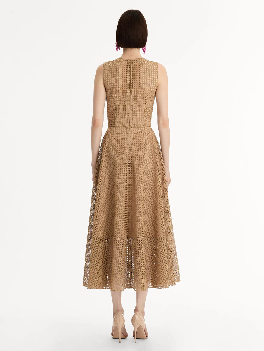 PORCELAIN FLOWER LATTICE DRESS