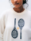 CASHMERE TENNIS EMBROIDERED SWEATSHIRT