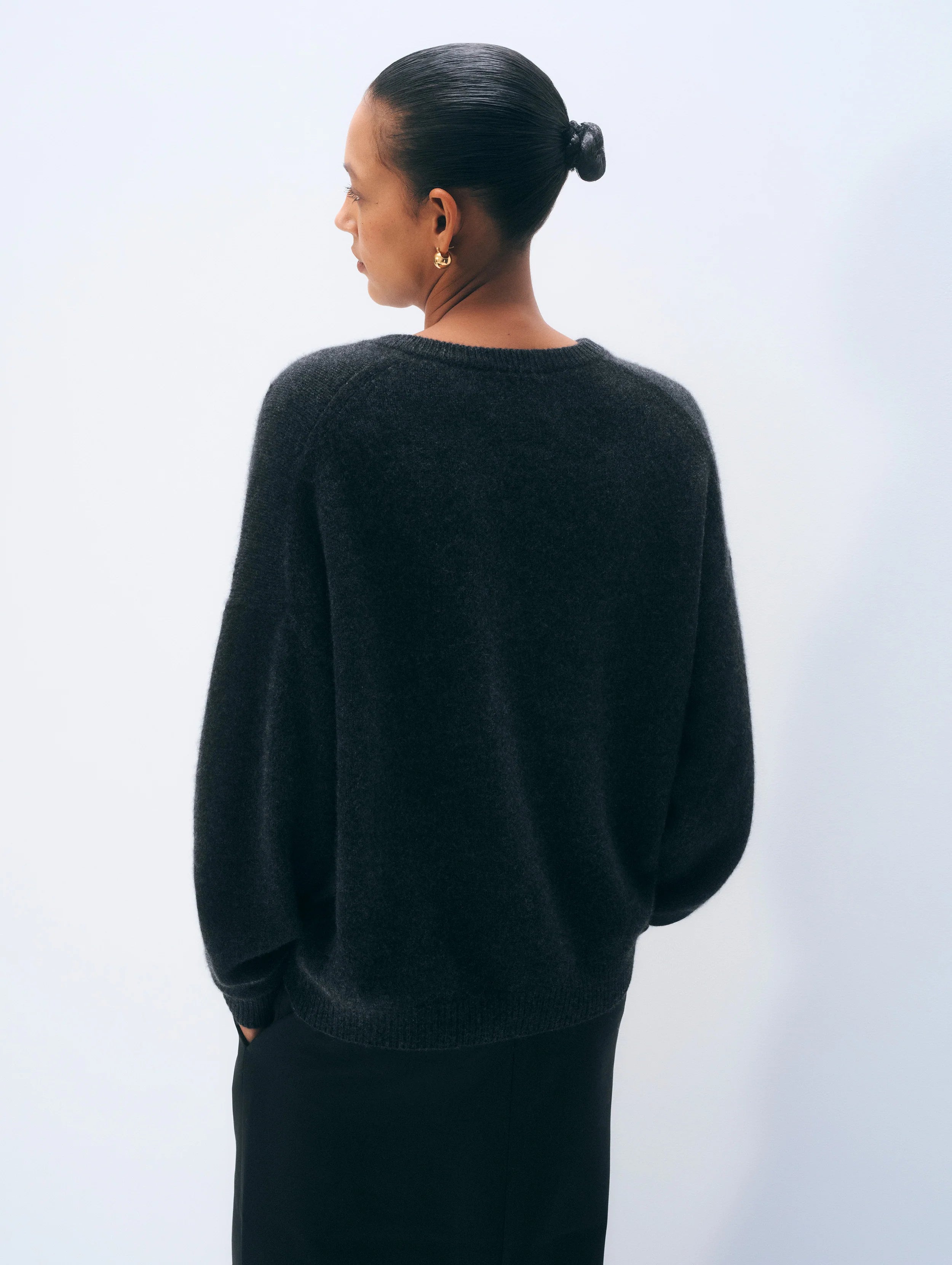 CASHMERE ARGYLE OVERSIZE VNECK