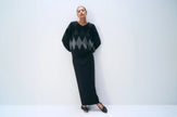 CASHMERE ARGYLE OVERSIZE VNECK