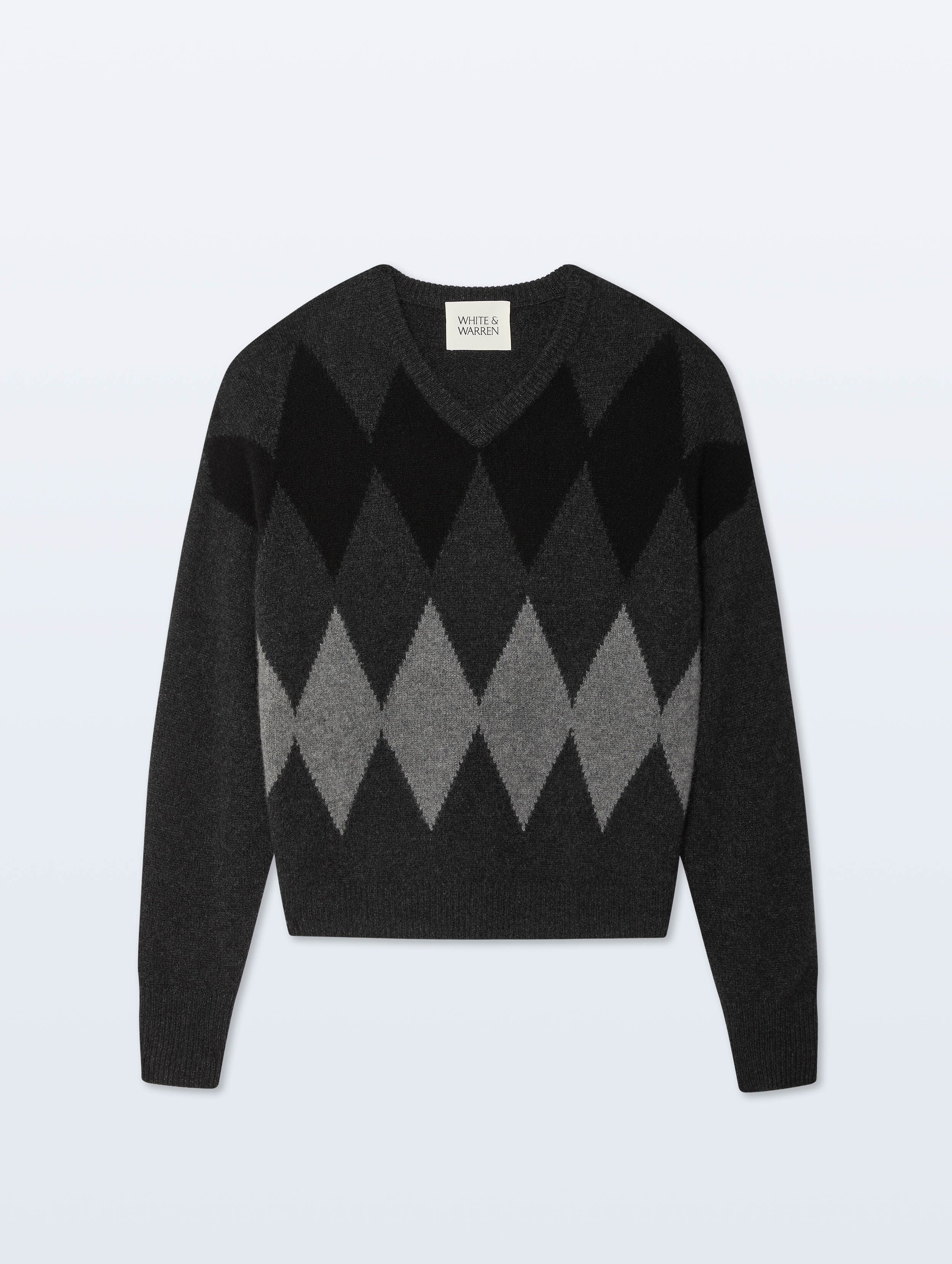 CASHMERE ARGYLE OVERSIZE VNECK