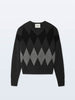 CASHMERE ARGYLE OVERSIZE VNECK