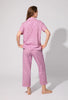 SHORT SLEEVE CLASSIC WOVEN COTTON POPLIN CROPPED PJ SET