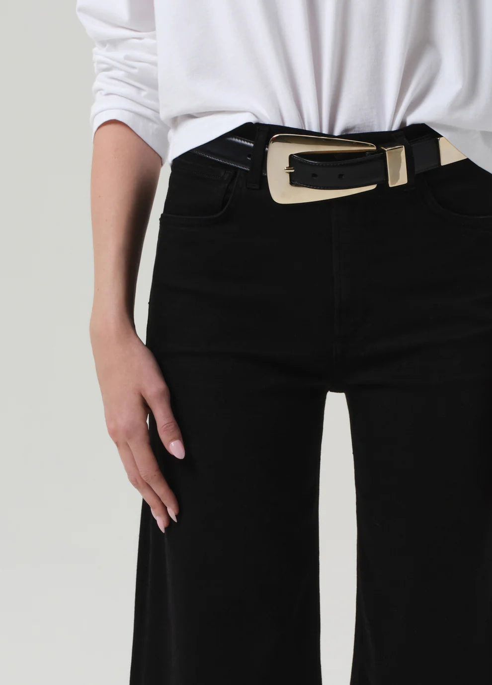 LYRA LONG WIDE LEG JEAN IN PLUSH BLACK