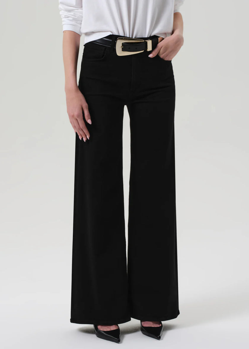 LYRA LONG WIDE LEG JEAN IN PLUSH BLACK