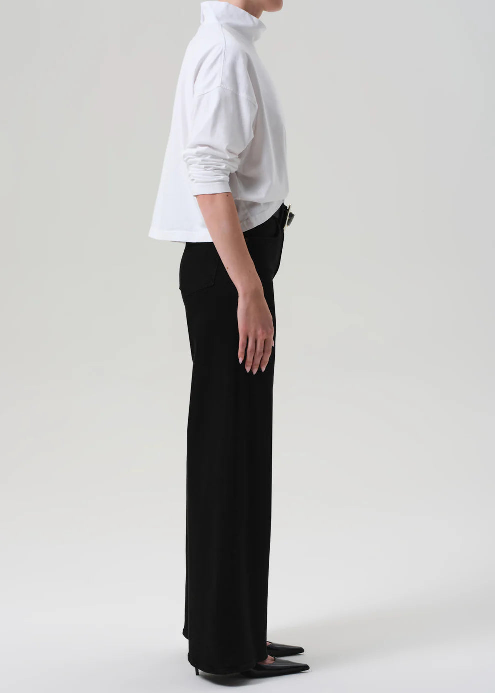 LYRA LONG WIDE LEG JEAN IN PLUSH BLACK