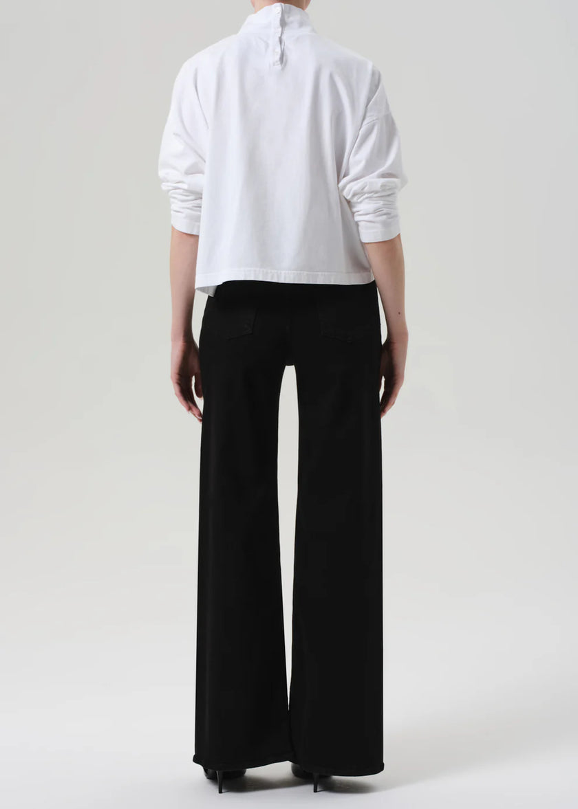 LYRA LONG WIDE LEG JEAN IN PLUSH BLACK
