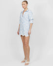 FREYA EMBROIDERED LINEN MINI DRESS