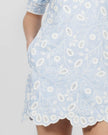 FREYA EMBROIDERED LINEN MINI DRESS
