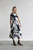 WHISPERING LINES SILK DRESS