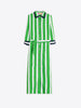 GREEN STRIPE SHIRT DRESS