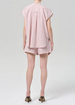 ESTE DRAWSTRING SHORT IN RASBERRY STRIPE