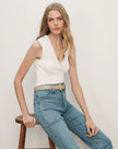 SID KNIT TANK TOP IN OFF WHITE