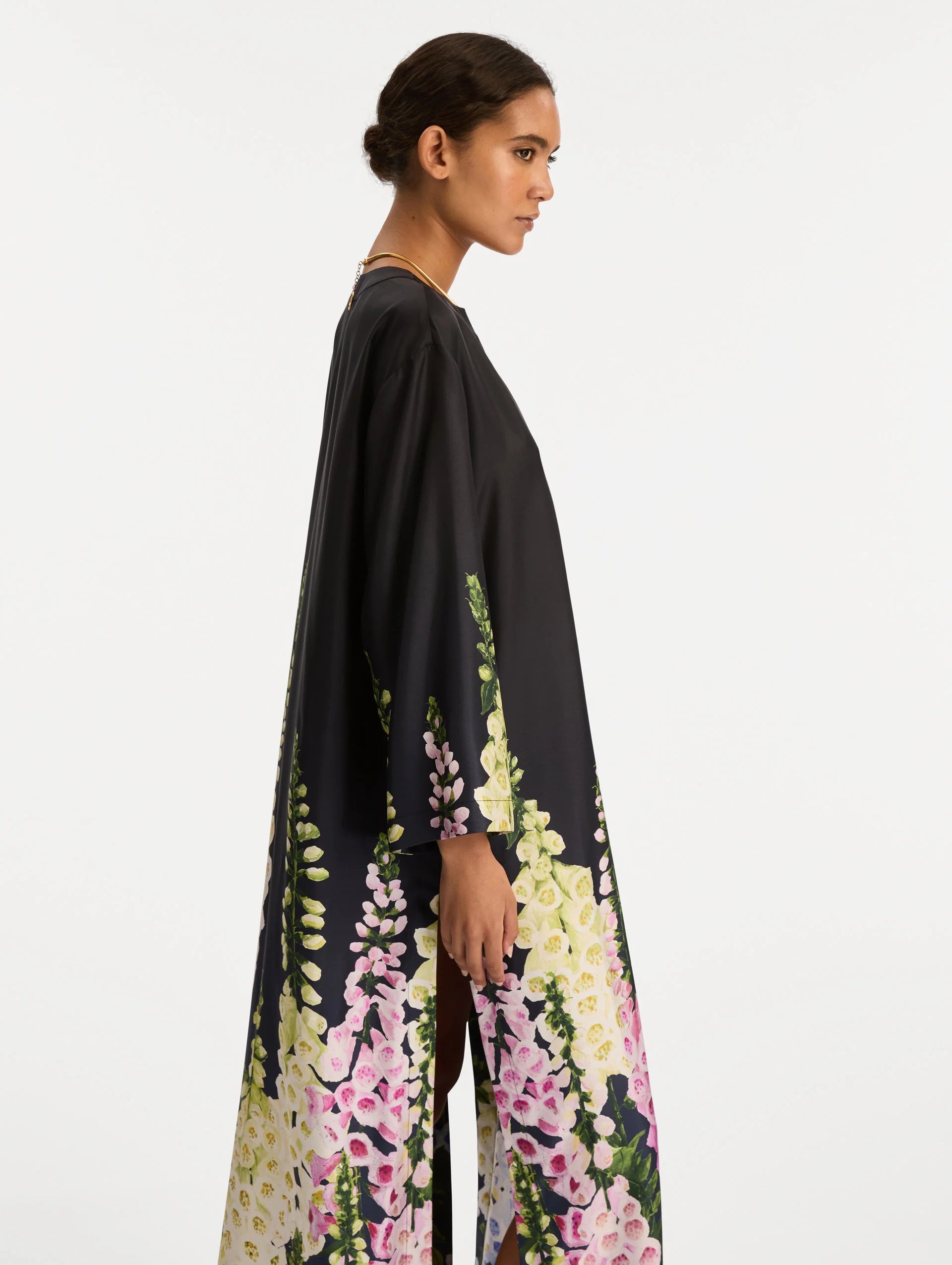 DEGRADE FOXGLOVE SILK TWILL CAFTAN