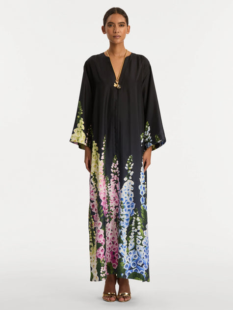 DEGRADE FOXGLOVE SILK TWILL CAFTAN