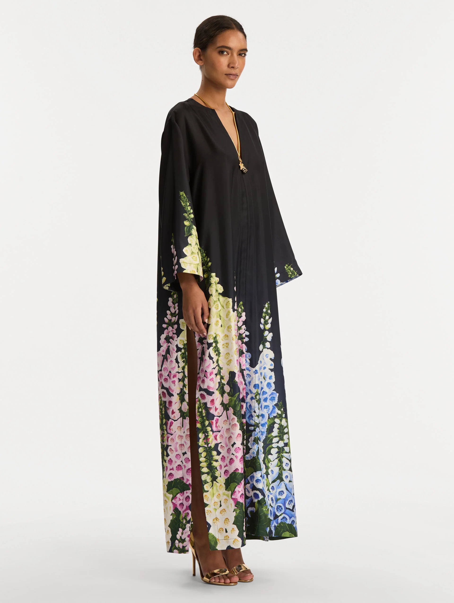 DEGRADE FOXGLOVE SILK TWILL CAFTAN