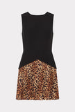 HADDY LEOPARD PRINT PLEATED MINI DRESS