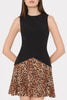 HADDY LEOPARD PRINT PLEATED MINI DRESS