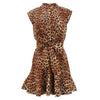 JOAN LEOPARD PLEATED DRESS