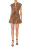 JOAN LEOPARD PLEATED DRESS