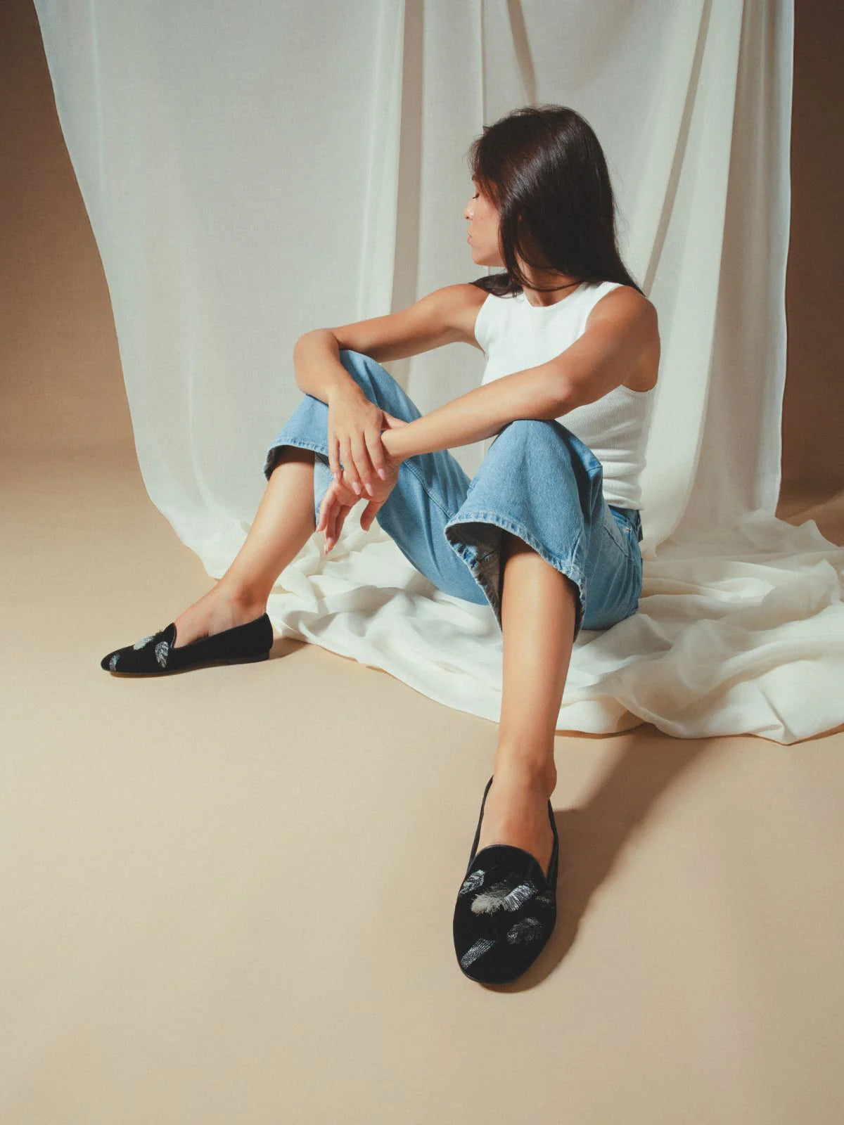 GIGI SMOKING SLIPPER BLACK