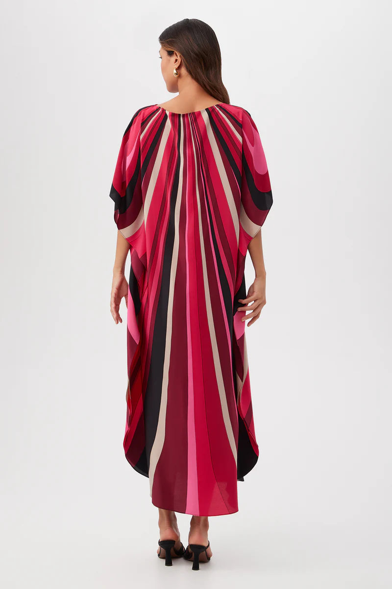 JALANI SILK MAXI CAFTAN DRESS WITH DOLMAN SLEEVES