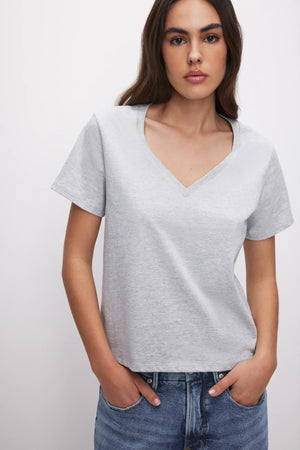 COTTON VNECK TEE