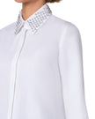 COTTON POPLIN SHIRT WITH CRYSTAL COLLAR